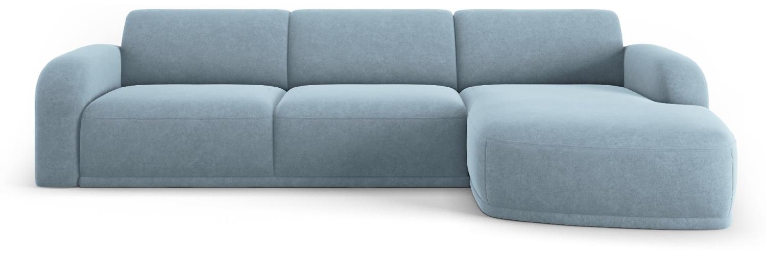 Micadoni Ecksofa Erin 4-Sitzer Rechts Samtstoff Hellblau Bild 1