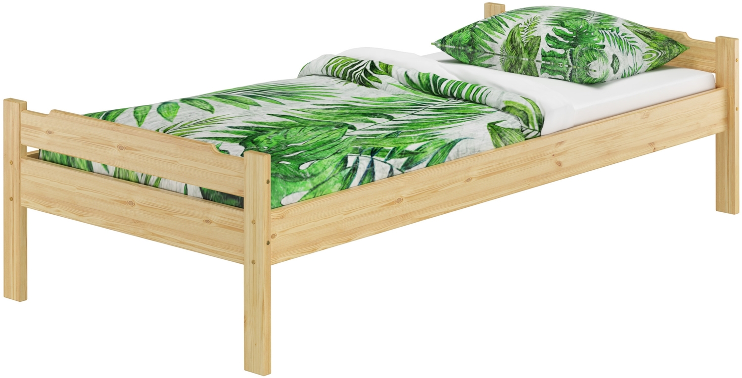 Bett Kiefer massiv 90x200 Einzelbett Singlebett Massivholz Zubehör wählbar V-60.31-09ohne Zubehör Bild 1