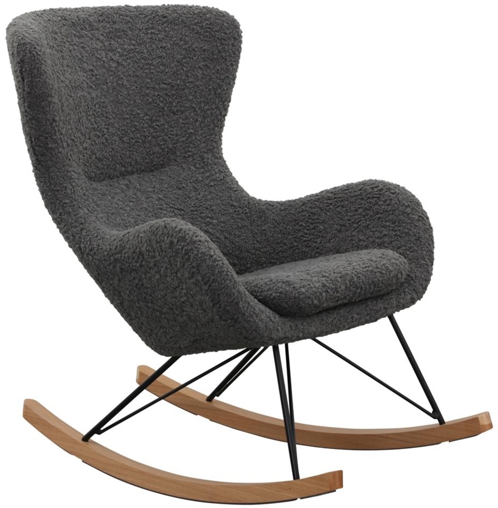 SalesFever Schaukelstuhl Teddyfell grau Bild 1