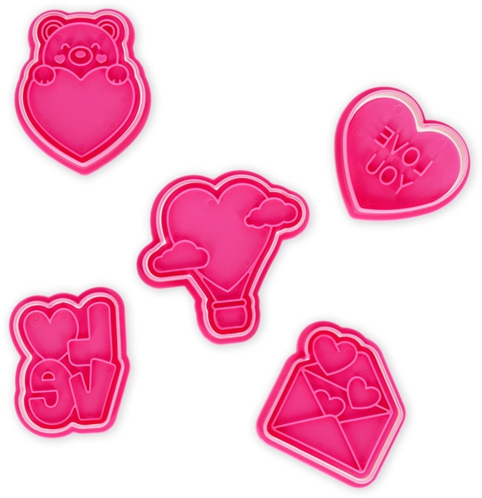 Legami 5 Förmchen Kekse mit Stempel Cookie Time Love Bild 1