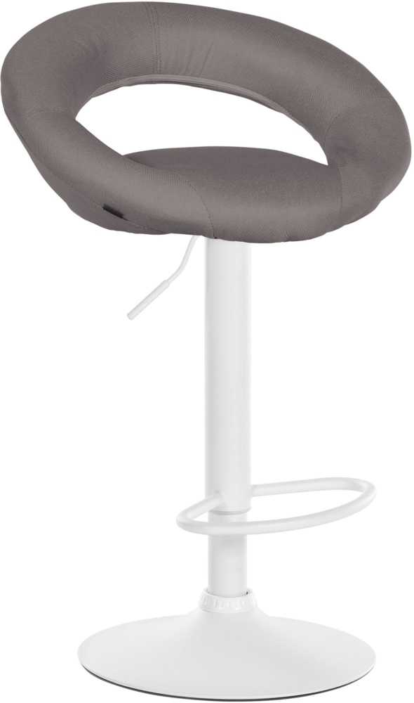 CLP Barhocker Olinda Stoff drehbar und höhenverstellbar,grau weiß Bild 1