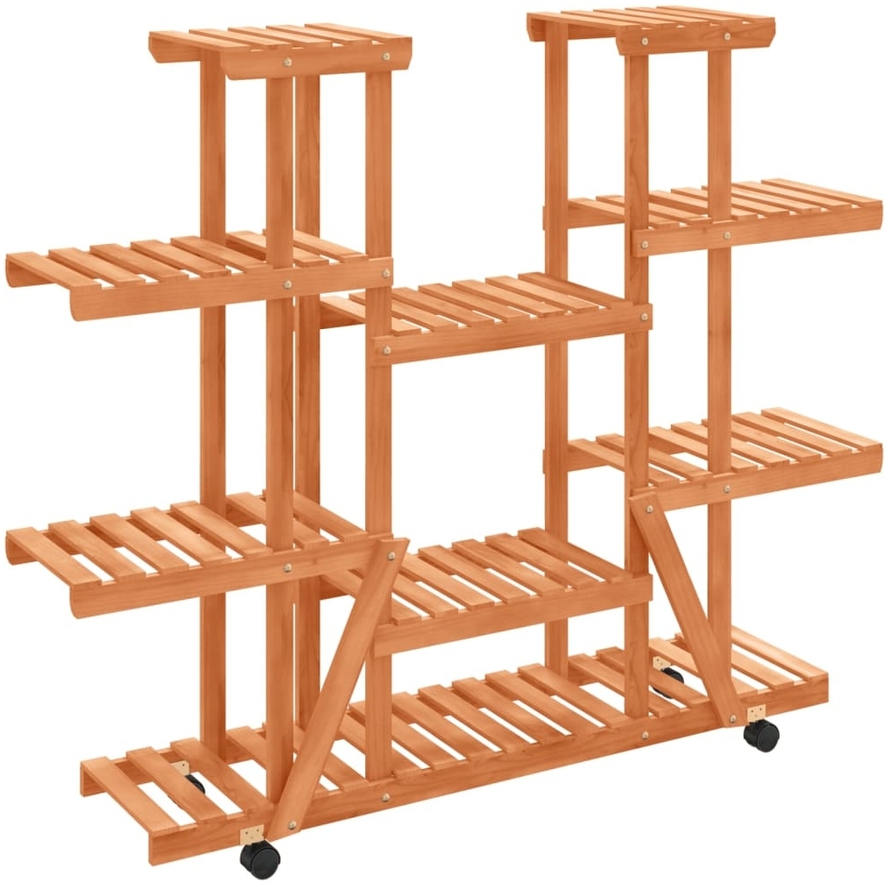 vidaXL Blumenständer mit Rollen 110x25x115 cm Massivholz Tanne 362860 Bild 1