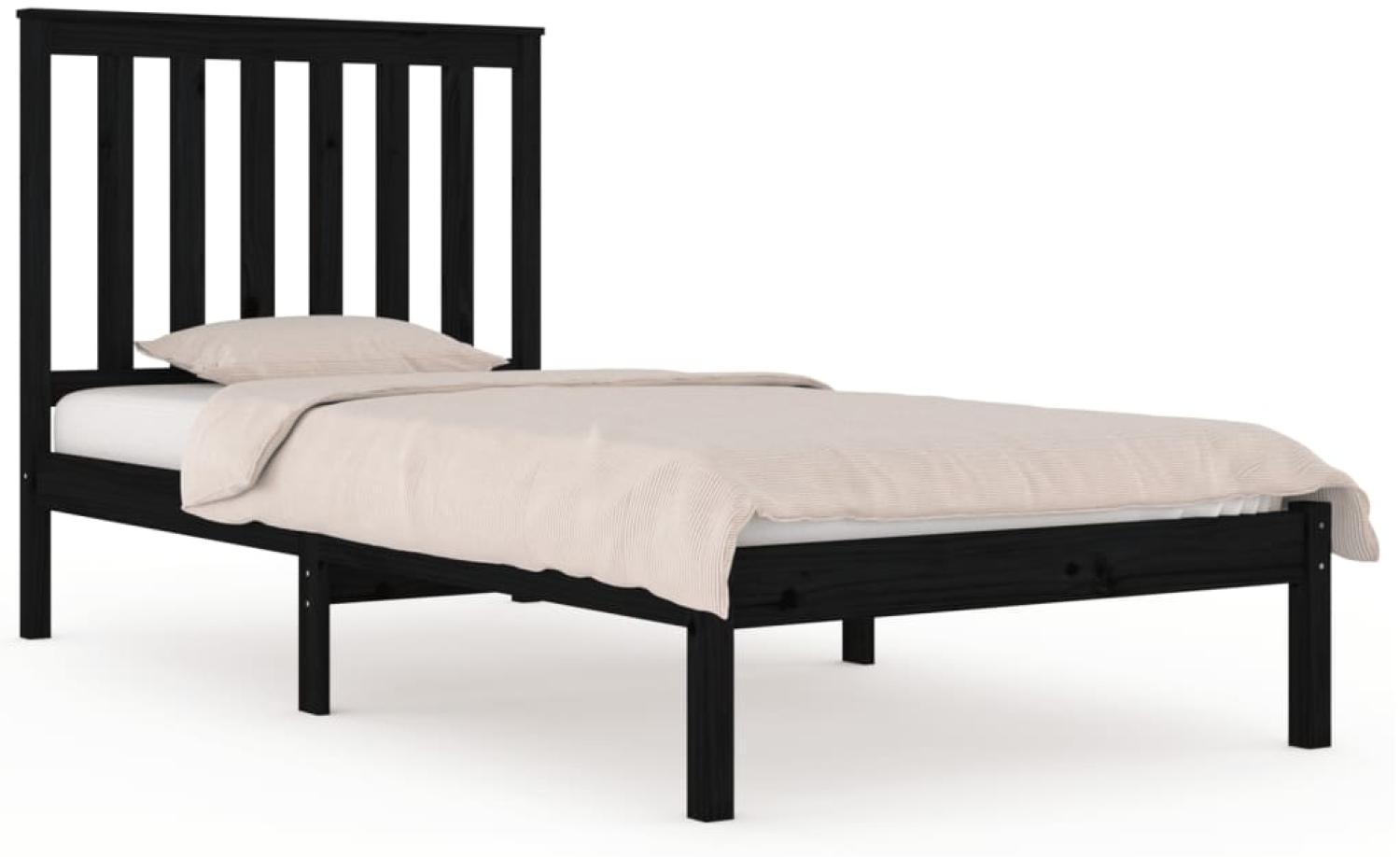 Massivholzbett Schwarz Kiefer 75x190 cm 2FT6 Small Single [3103807] Bild 1