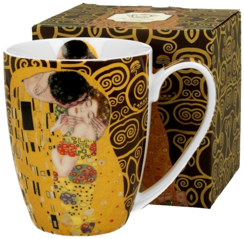 DUO ART GALLERY Klassischer Becher 350 ml THE KISS BROWN New Bone China Porzellan Bild 1