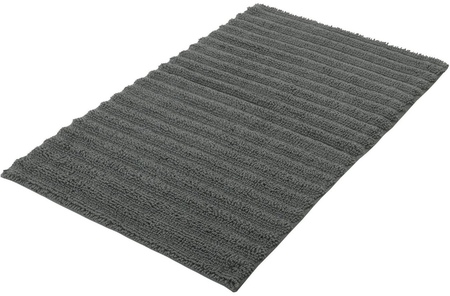 Kleine Wolke Badematte Yara, Höhe 5 mm, beidseitig nutzbar, fußbodenheizungsgeeignet, Baumwolle, rechteckig, Badteppich, Uni Farben, gestreift, waschbar Bild 1