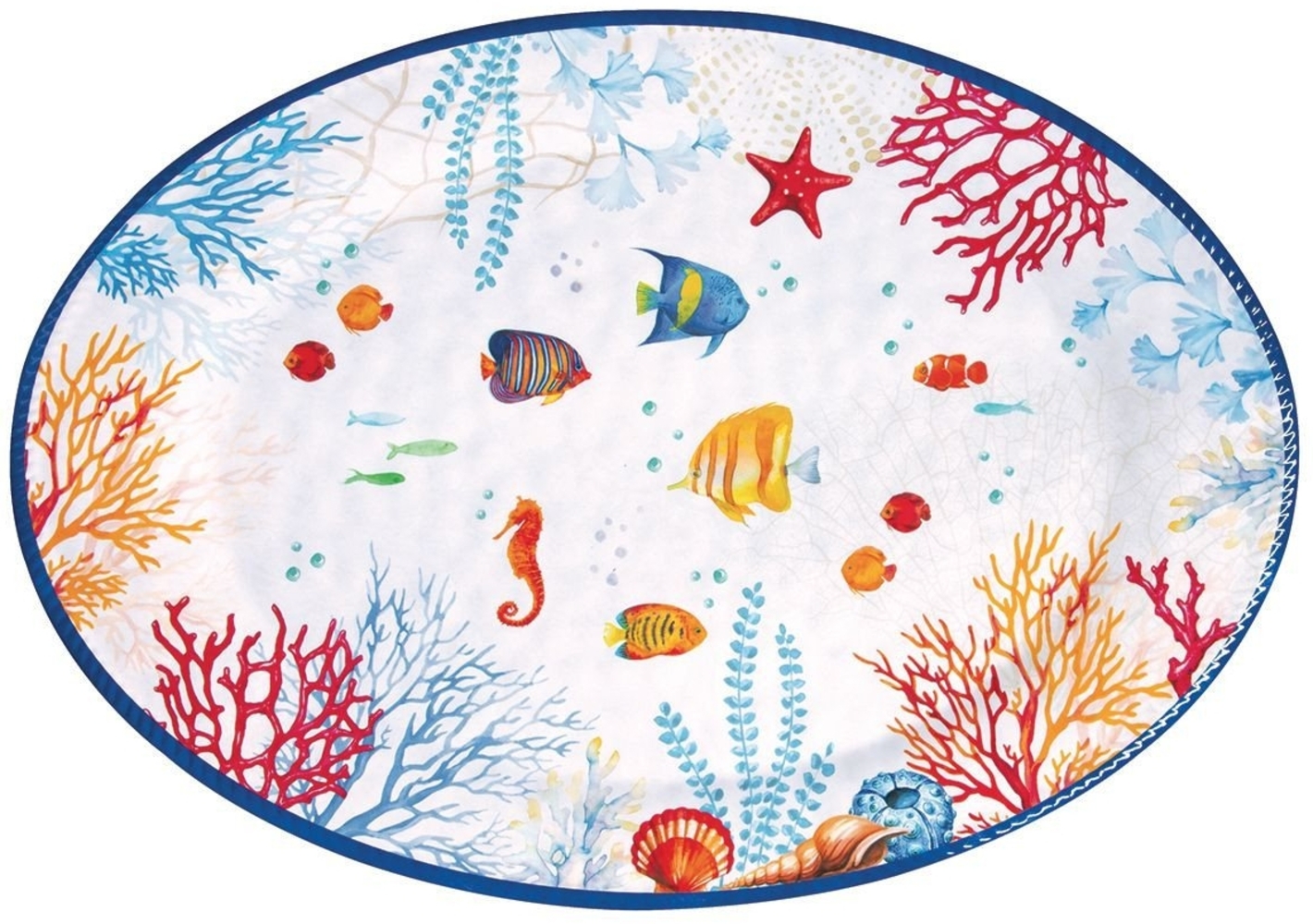 EasyLife Servierplatte Bora Bora, Melamin, Spülmaschinengeeignet, Mehrfarbig, Motiv: Unterwasser Bild 1