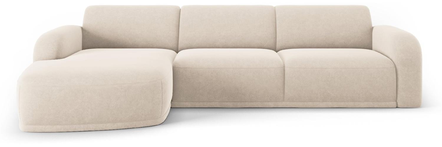 Micadoni Ecksofa Erin 4-Sitzer Links Samtstoff Beige Bild 1