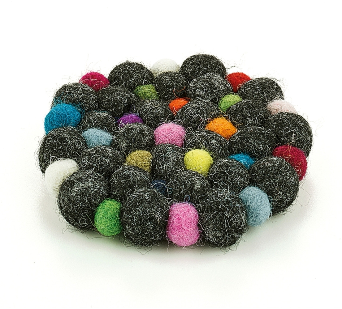 Untersetzer Glasuntersetzer Schafwolle Filz Ø10 cilio LANA NERO rund 470383 Bild 1