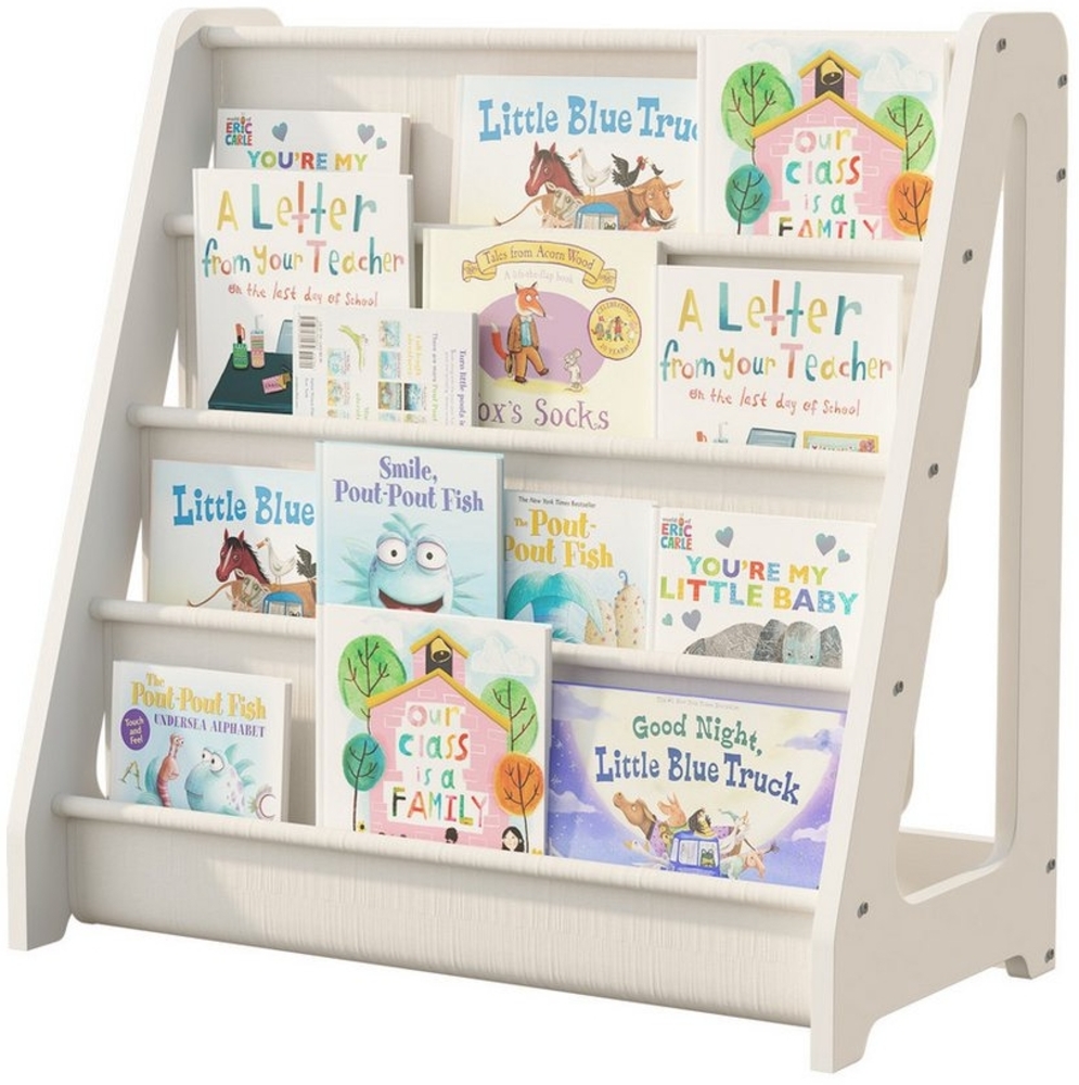 radelldar Bücherregal Kinderregal klein für Kinder montessori,58x53x58cm, klappbar/fest Bild 1