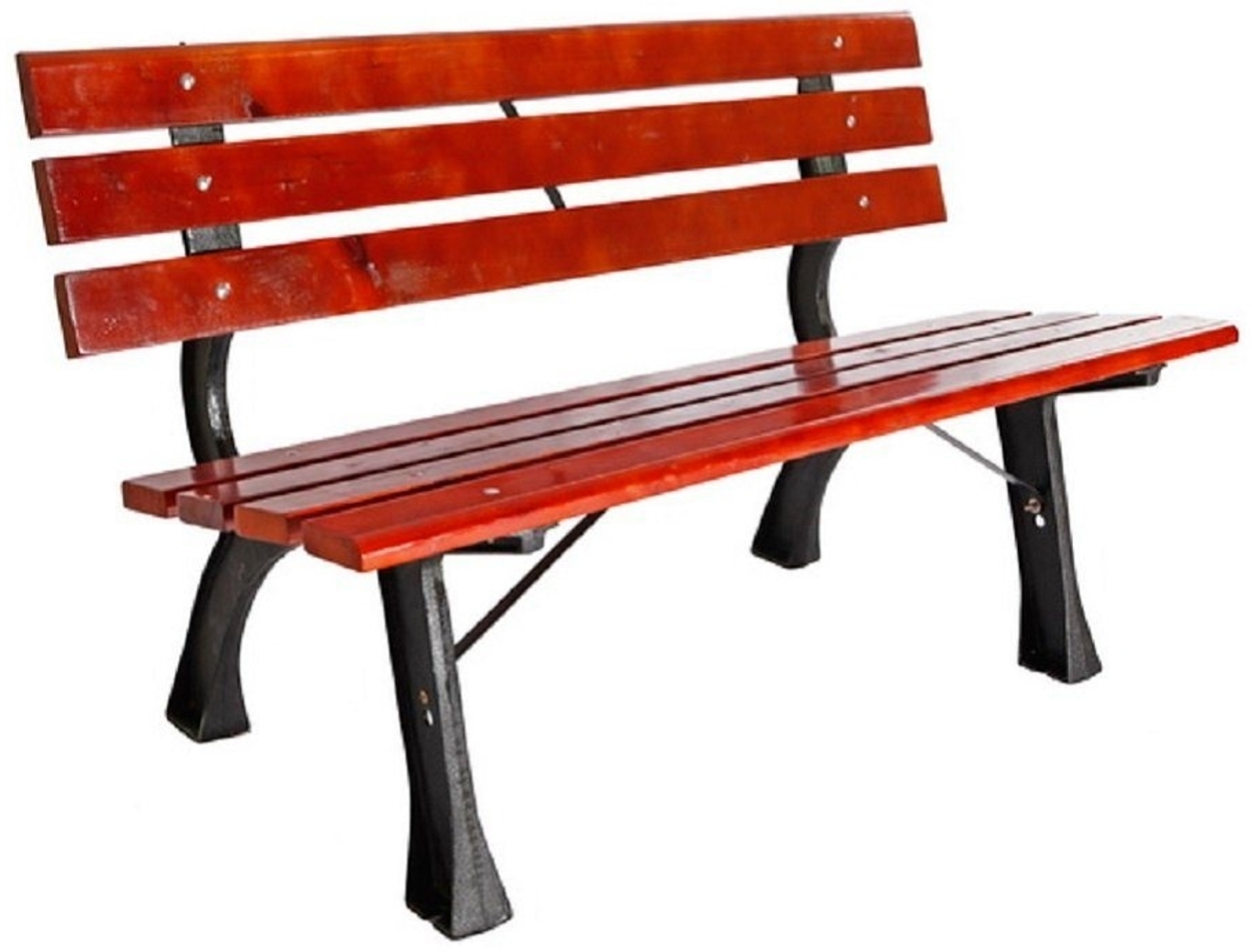 Parkbank Tannenholz Gartenbank Sitzbank Holz Metall Terrasse Balkon 120x70cm Bild 1