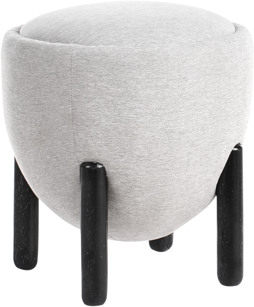 Pouf ARCHIE Kunstleinen Grau 47 cm 47 cm 48 cm Bild 1