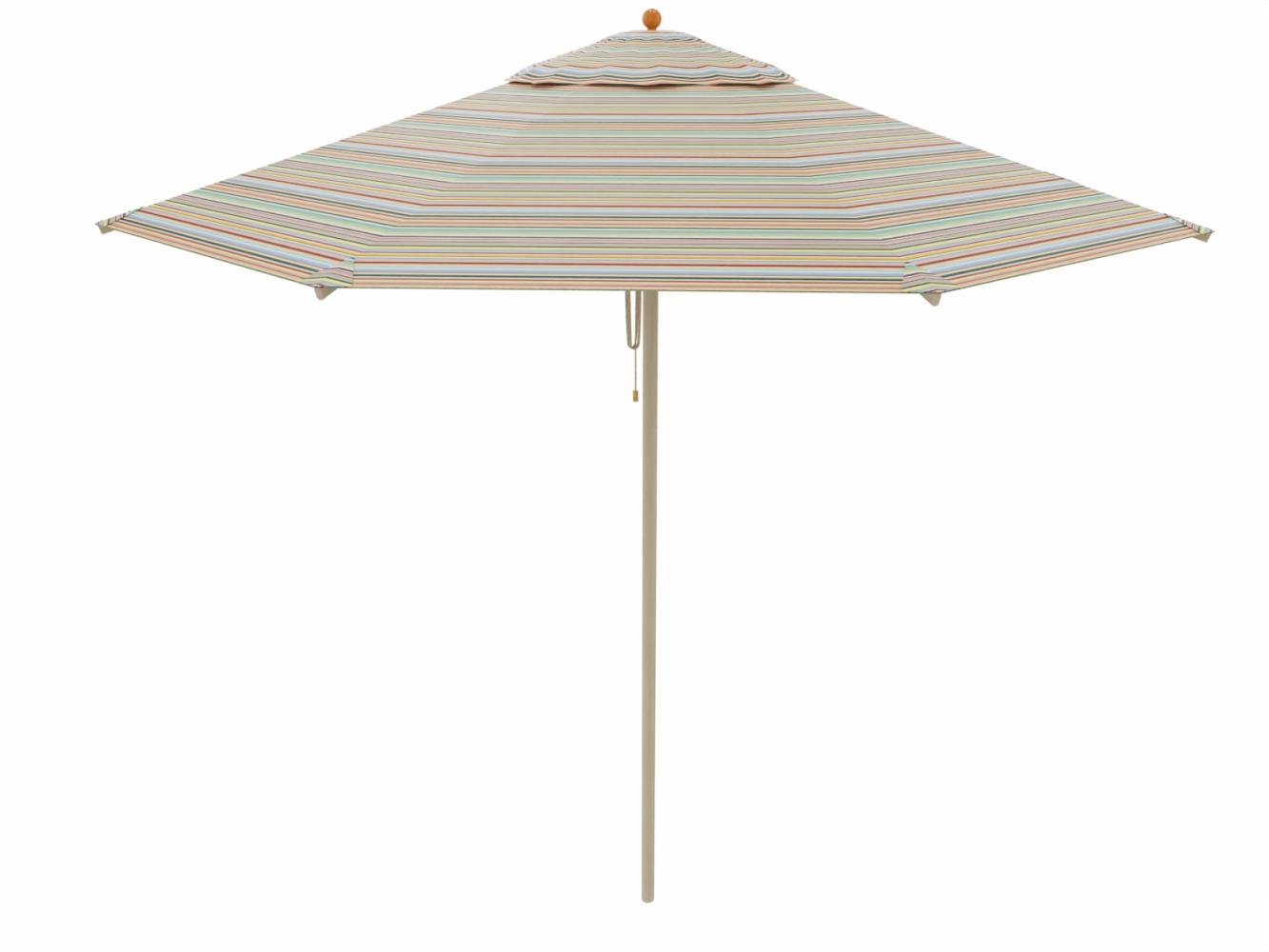 Runder Sonnenschirm Ø 250 cm Klassiker Multicolor mini, mit Flaschenzug Bild 1