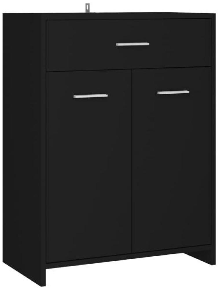 vidaXL Badezimmerschrank Schwarz 60x33x80 cm Spanplatte Bild 1