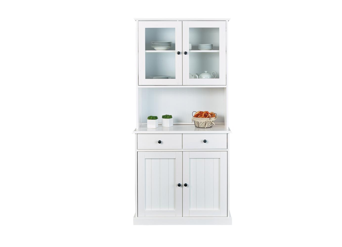 Buffet >Westerland< (B/H/T 90 x 191 x 45 cm) in Weiss - 90x191x45 (BxHxT) Bild 1