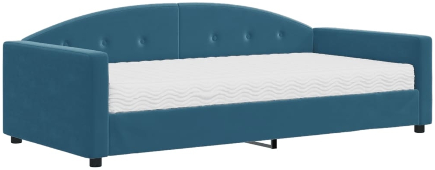 vidaXL Tagesbett mit Matratze Blau 100x200 cm Samt 3197283 Bild 1