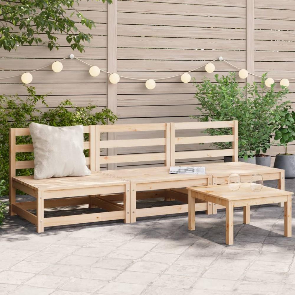 vidaXL Gartensofas ohne Armlehnen 3 Stk. 70x70x67 cm Massivholz Kiefer 837928 Bild 1