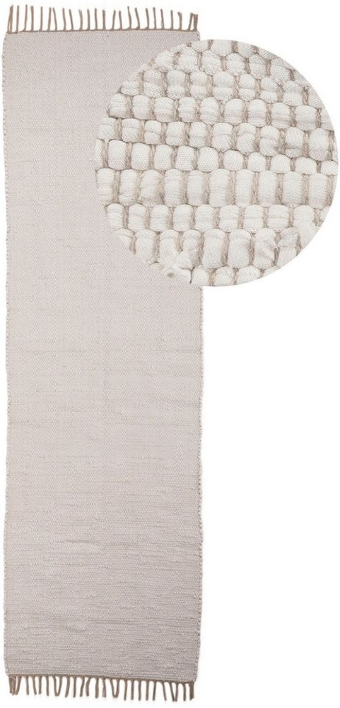 carpetfine Teppich Kelim Chindi uni, auch als Läufer, rechteckig, Höhe: 5 mm, Wendeteppich, reine Baumwolle, handgewebt, Uni-Farben, mit Fransen Bild 1
