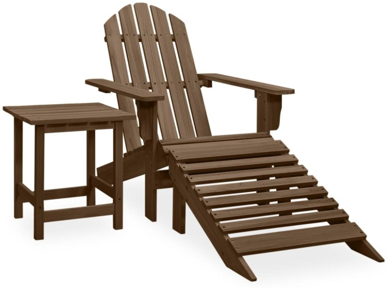 vidaXL Adirondack-Gartenstuhl mit Fußstütze & Tisch Tannenholz Braun 315931 Bild 1