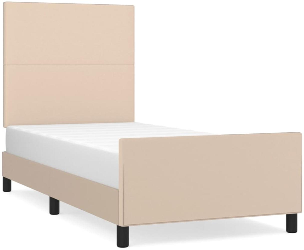 Einzelbett mit Kopfteil Kunstleder Cappuccino-braun 80x200 cm Bild 1