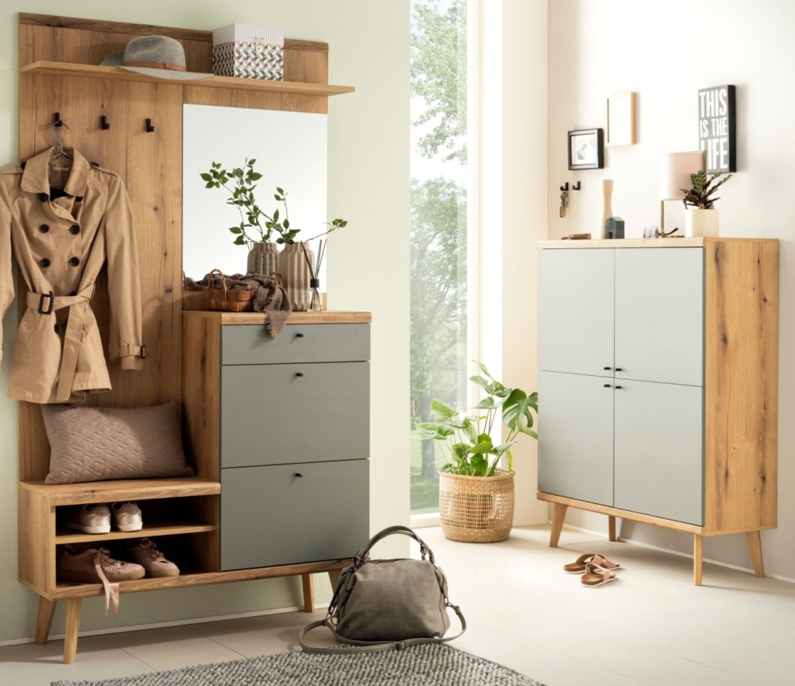 Garderobe Set 2-tlg. Juna in Eiche Evoke und Salbei Bild 1