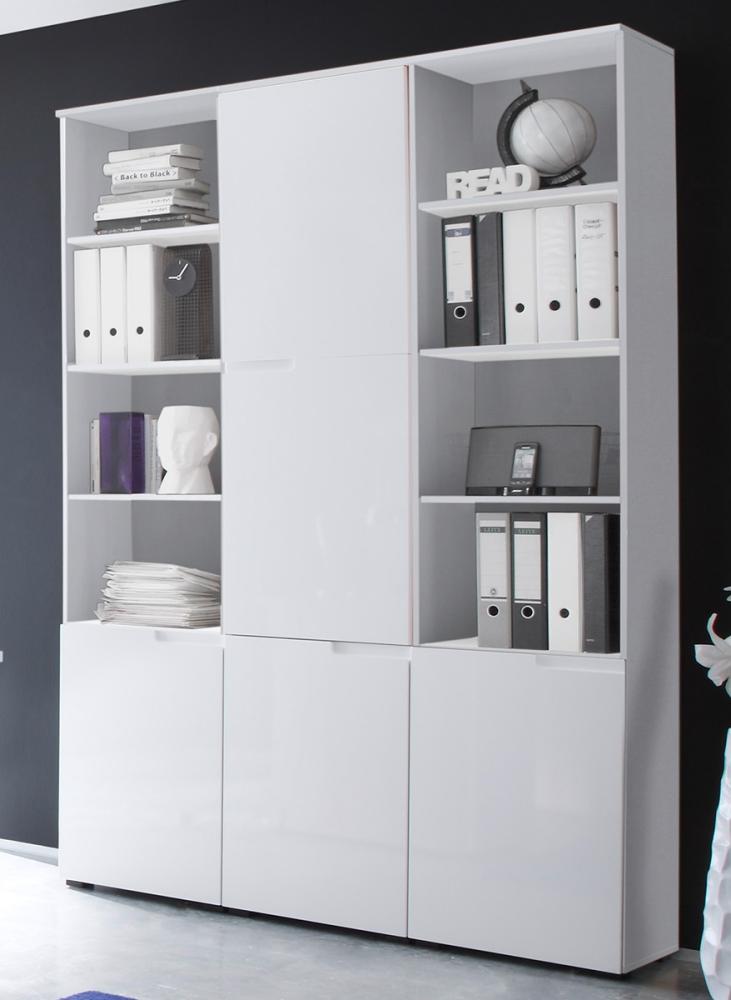 Büro-Set >Suzette< (3-teilig) in Weiß aus MDF - 150x216x35cm (BxHxT) Bild 1