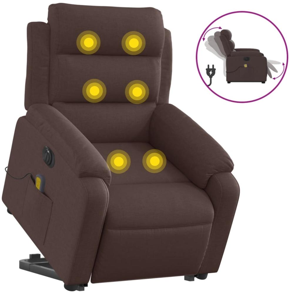 vidaXL Elektrischer Massagesessel mit Aufstehhilfe Dunkelbraun Stoff 3205021 Bild 1
