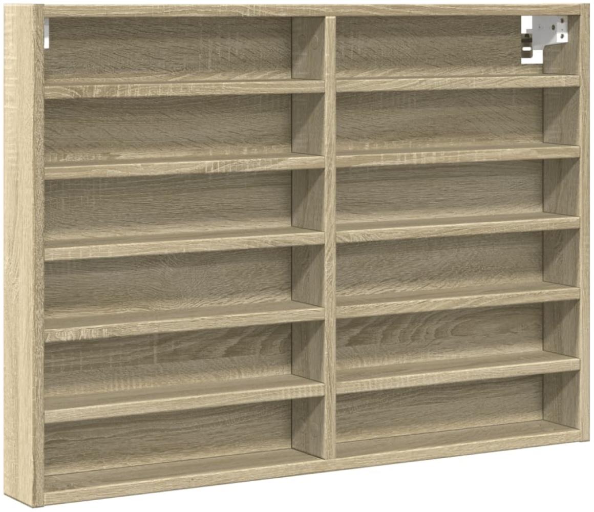 vidaXL Vitrinenschrank Sonoma-Eiche 80x8,5x58 cm Holzwerkstoff 847956 Bild 1