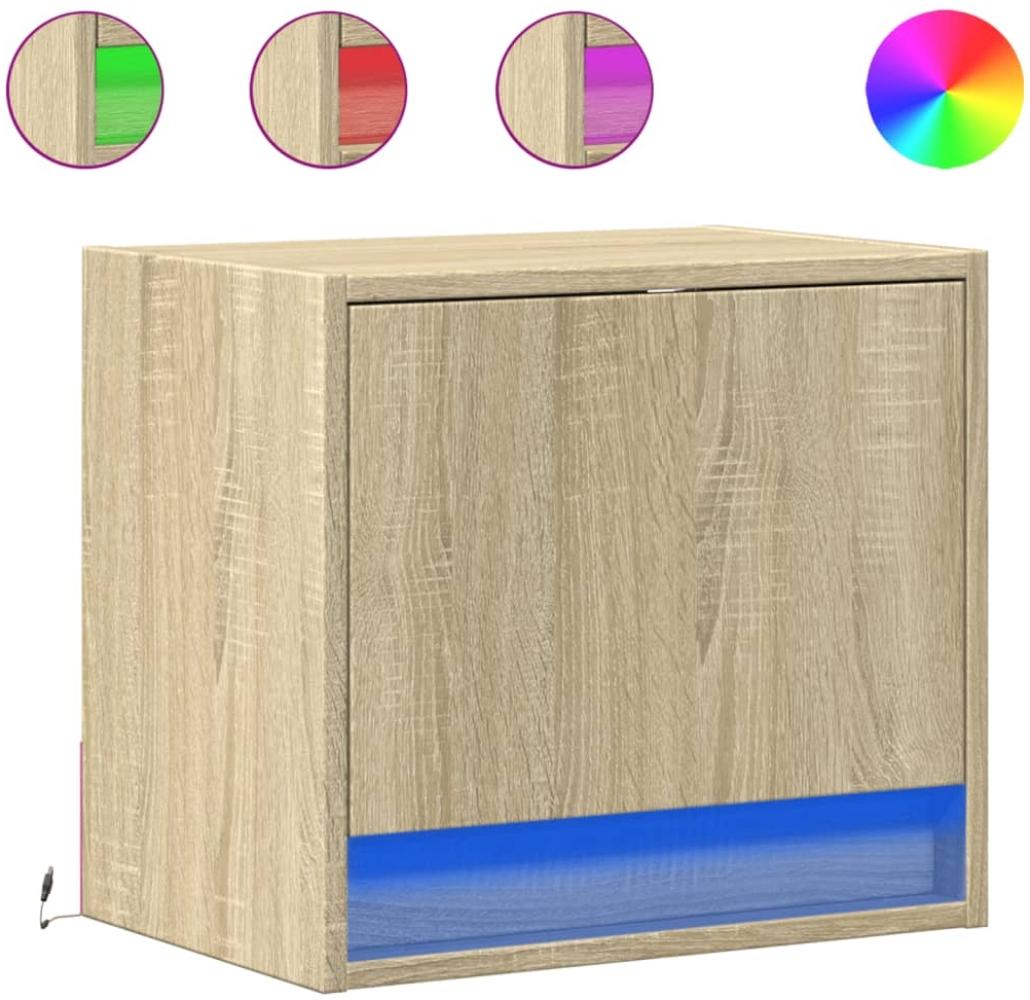 vidaXL Wand-Nachttische mit LED-Leuchten 2 Stk. Sonoma-Eiche 852080 Bild 1