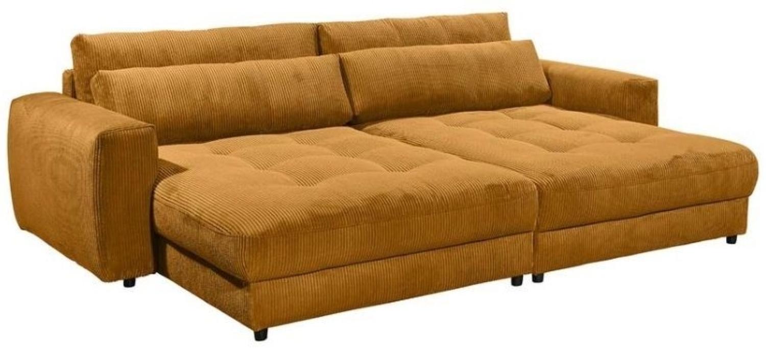 Ed exciting Design 'Barura' Big-Sofa, Rückenkissen, Nierenkissen, frei im Raum stellbar, Cord Bezug, Gelb, 194 x 292 x 90 cm (L x B x H) Bild 1