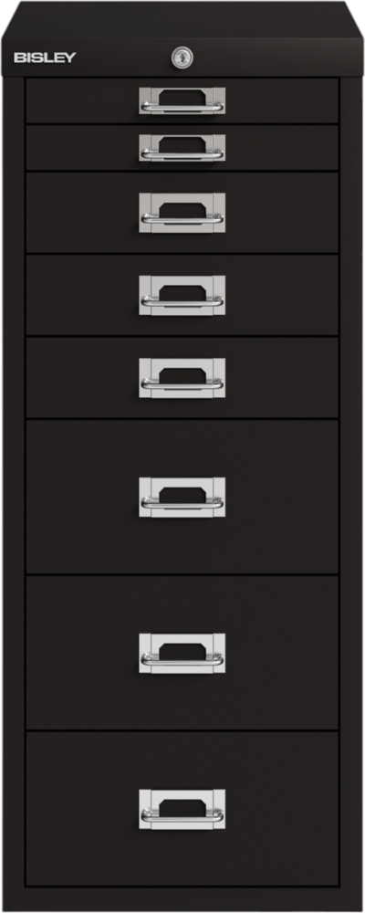 Bisley Multidrawer Schubladenschrank aus Metall abschließbar in schwarz Schrank für Büro Werkstatt und Zuhause Stahlschrank, LA298-633 Bild 1