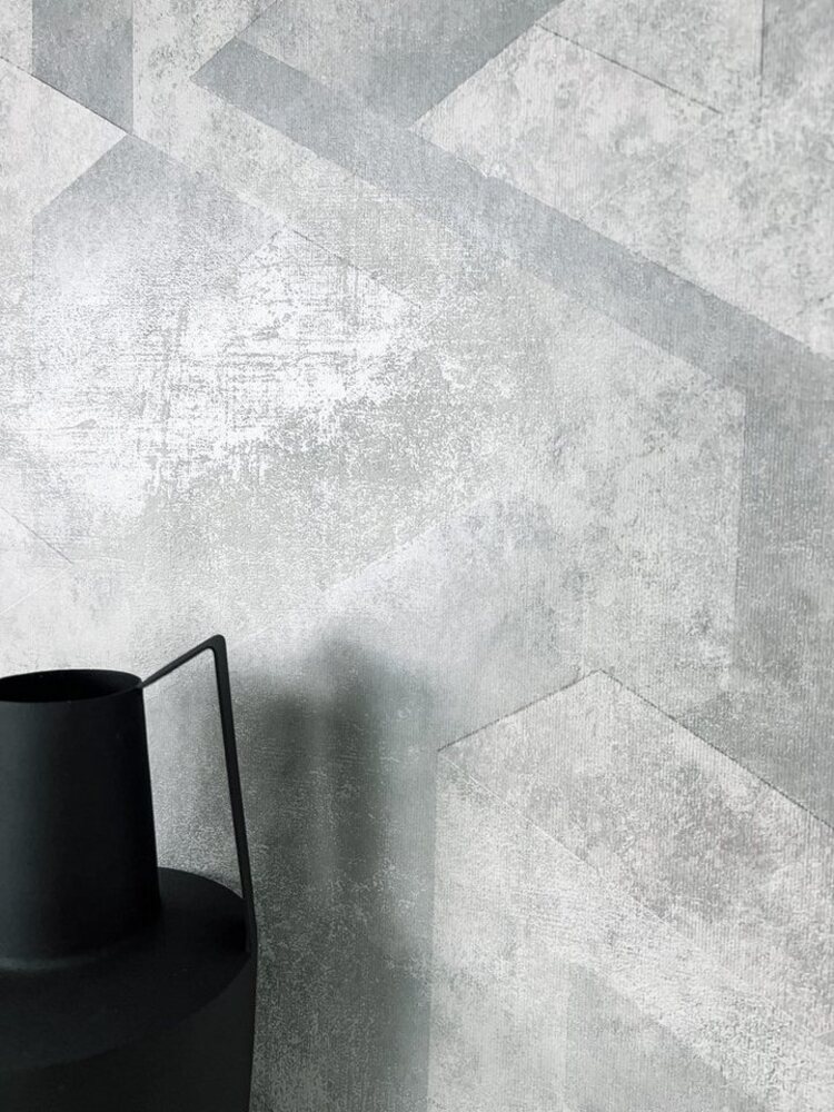 Newroom Vliestapete, Grau Tapete Modern Glänzend - Betonoptik Betonwand Silber Industrial 3D Optik Beton Putz für Schlafzimmer Wohnzimmer Küche, Betonoptik, Betonwand Bild 1