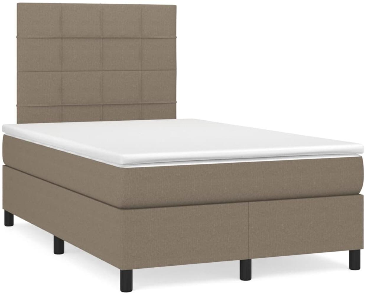 vidaXL Boxspringbett mit Matratze & LED Taupe 120x190 cm Stoff 3270201 Bild 1