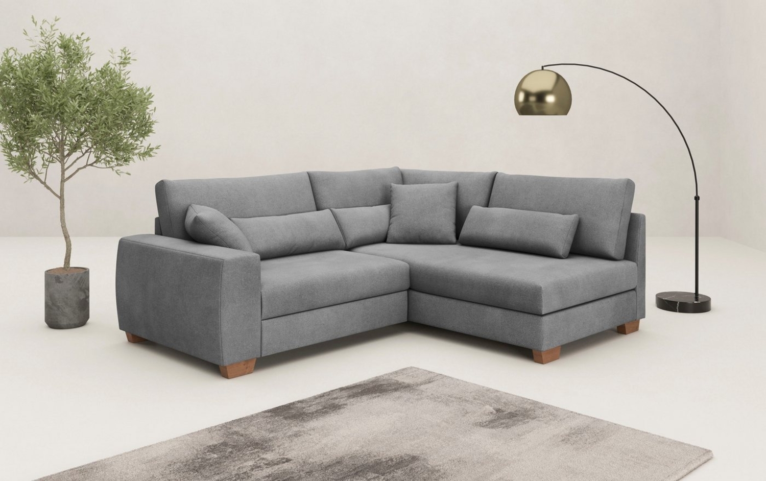 Mr. Couch Ecksofa Helena L-Form, bis 140 kg belastbar, mit Taschenfederkern, wahlweise mit Bettfunktion Bild 1