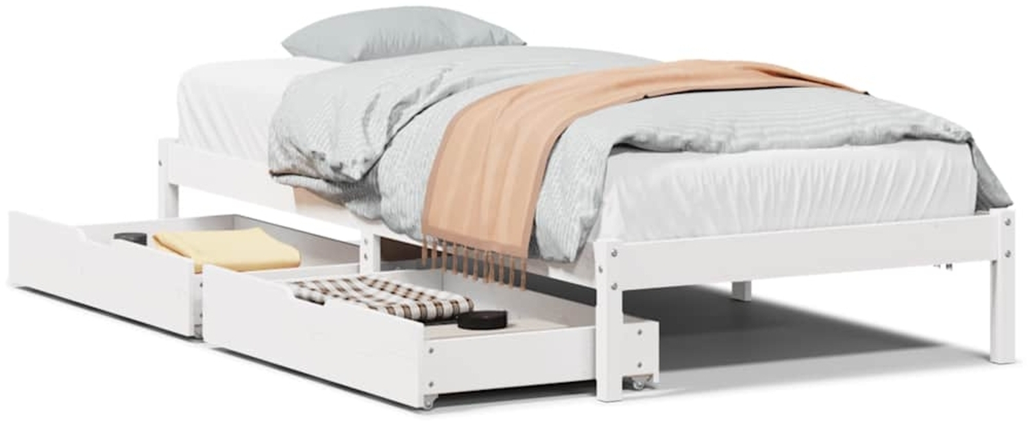 vidaXL Massivholzbett ohne Matratze Weiß 100x200 cm Kiefernholz 3301433 Bild 1