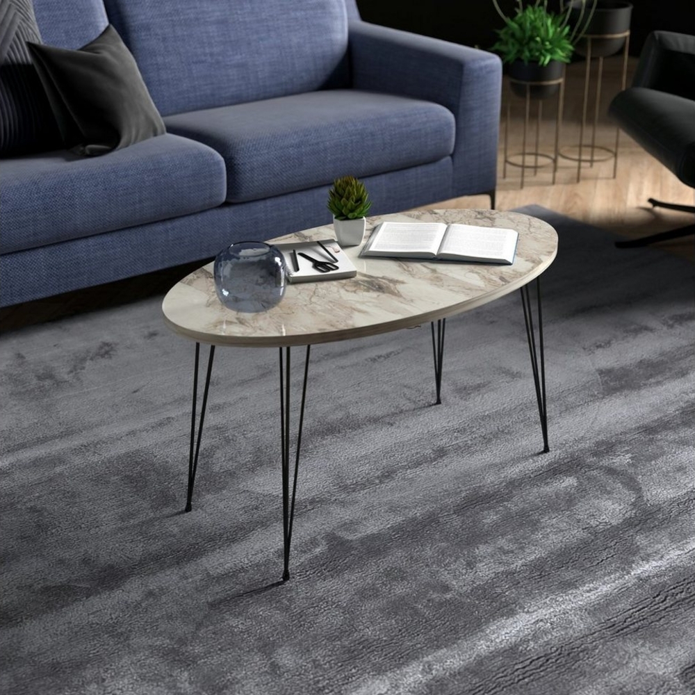 Couchtisch Skævinge 43x90x50cm Marmor, weiß [en. casa] Bild 1