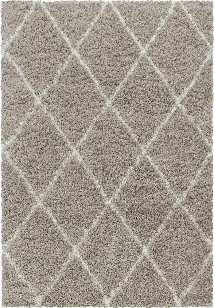 Hochflor Teppich Adriana Läufer - 80x150 cm - Beige Bild 1