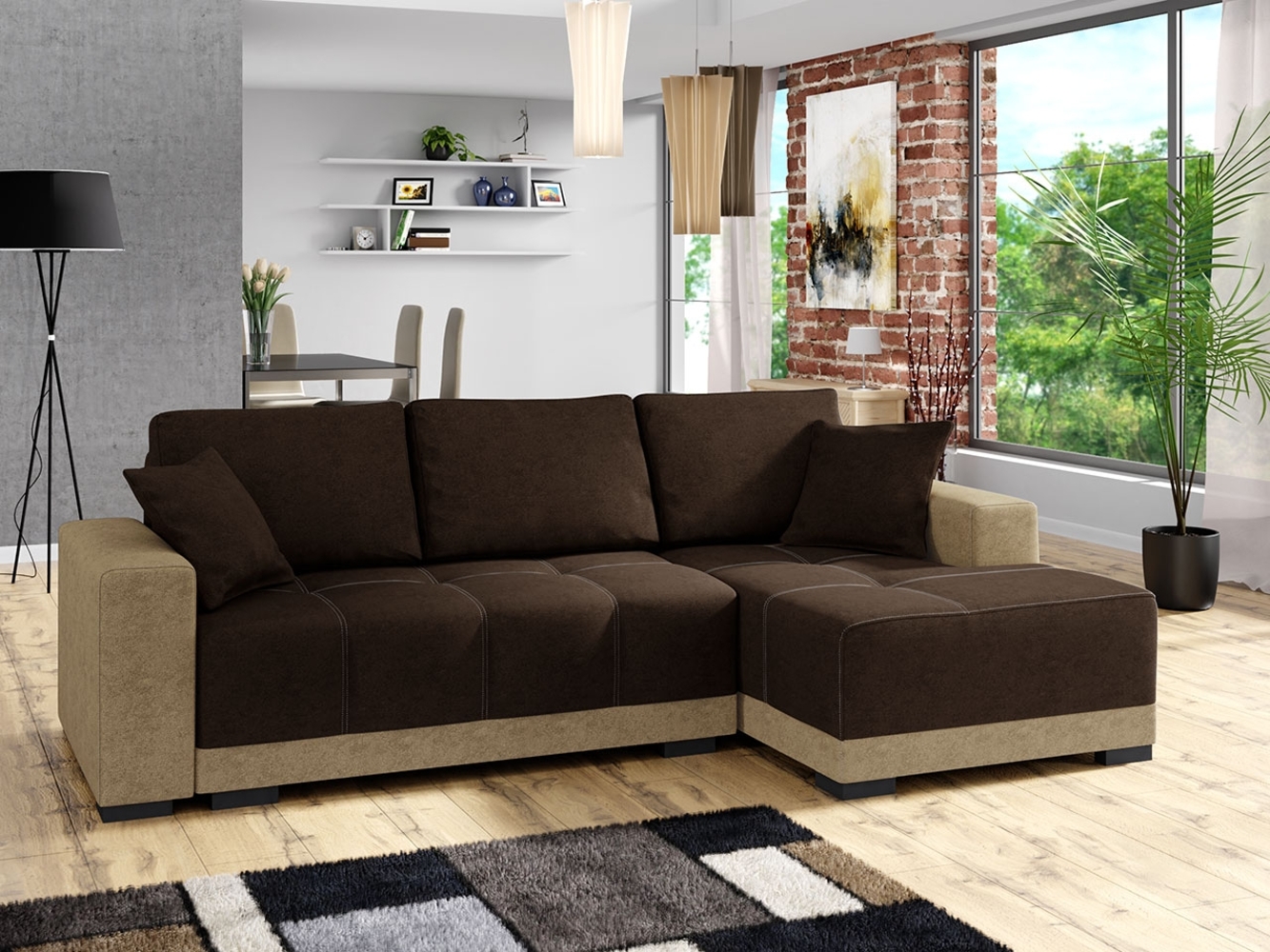 Ecksofa Dallas, Seite: Rechts, Farbe: Alova 07 + Alova 68 Bild 1