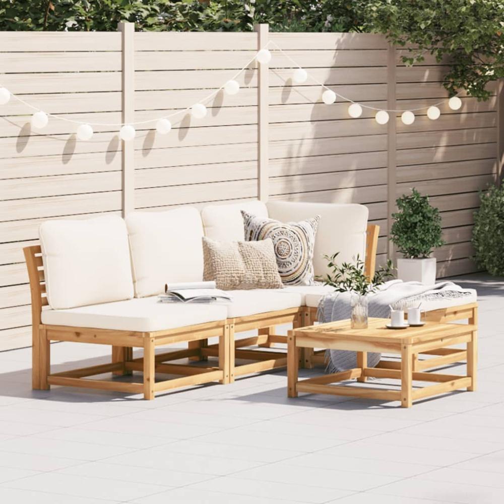 vidaXL 5-tlg. Garten-Lounge-Set mit Kissen Massivholz Akazie 3214285 Bild 1