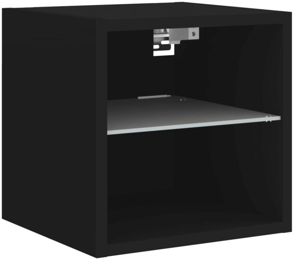 vidaXL TV-Wandschrank mit LED-Leuchten, Holzwerkstoff, 30 x 28,5 x 30 cm, Schwarz Bild 1