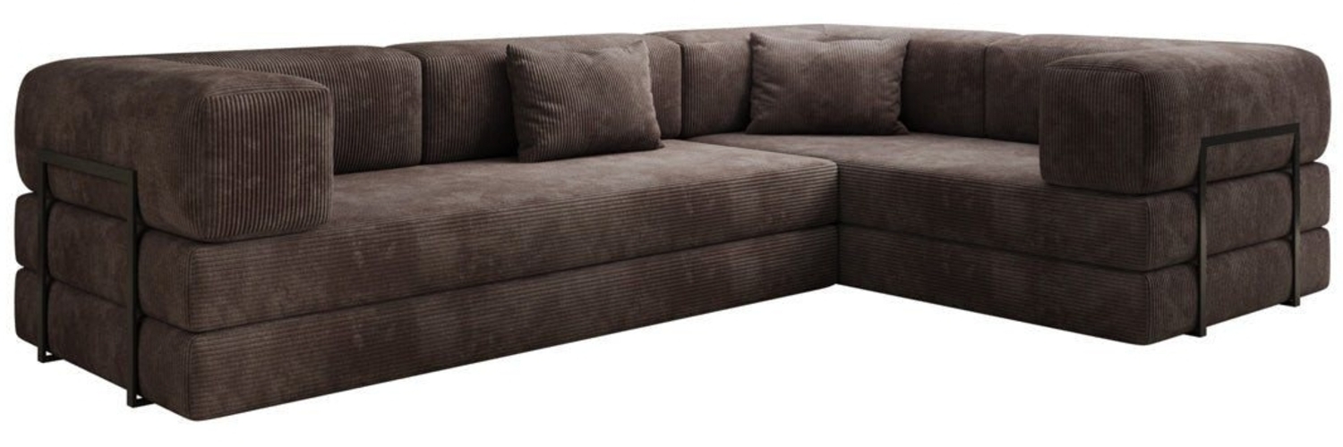 Luxusbetten24 Sofa Designer Sofa Lazy L closed, in Cord - Ottomane bei Montage frei wählbar Bild 1