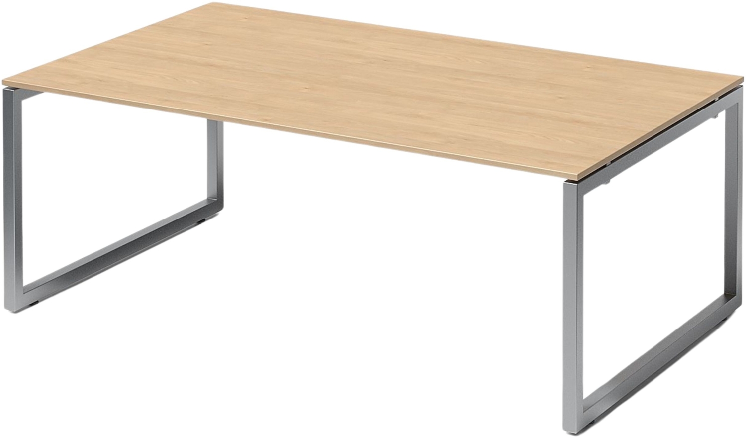 Bisley Cito Schreibtisch - 200 x120 cm Bürotisch XXL Chefschreibtisch in Ahorn - Gestell: silber, DOF2012-MP-355M. 1 Bild 1