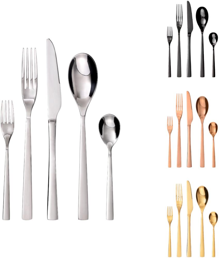 Besteck-Set Porto, 10-teilig, 2 Personen, Edelstahl, schwarz Bild 1