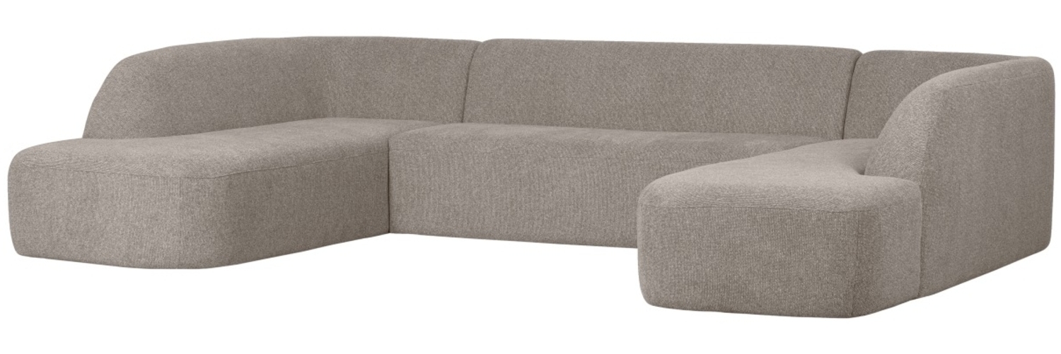 Sofa Sloping U-Form aus Melange-Stoff, Hellgrau Bild 1