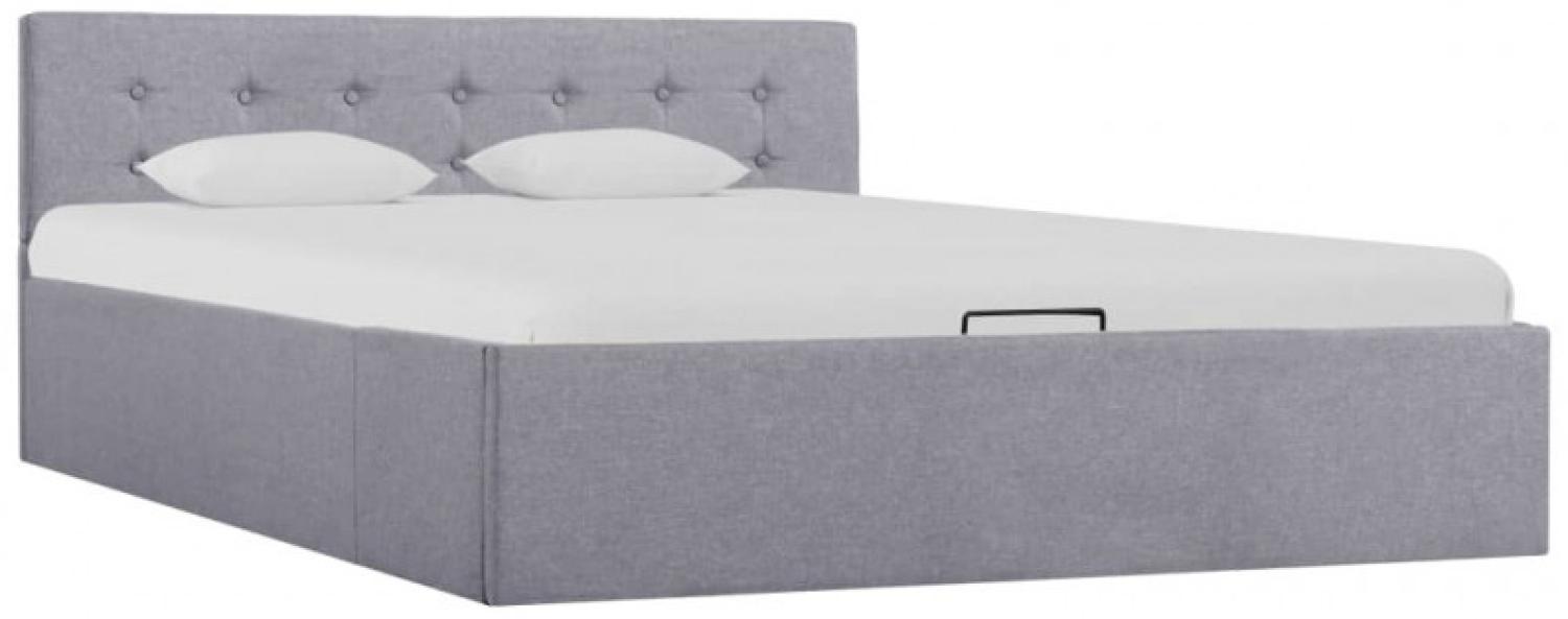 vidaXL Stauraumbett Hydraulisch Hellgrau Stoff 140×200 cm 285579 Bild 1