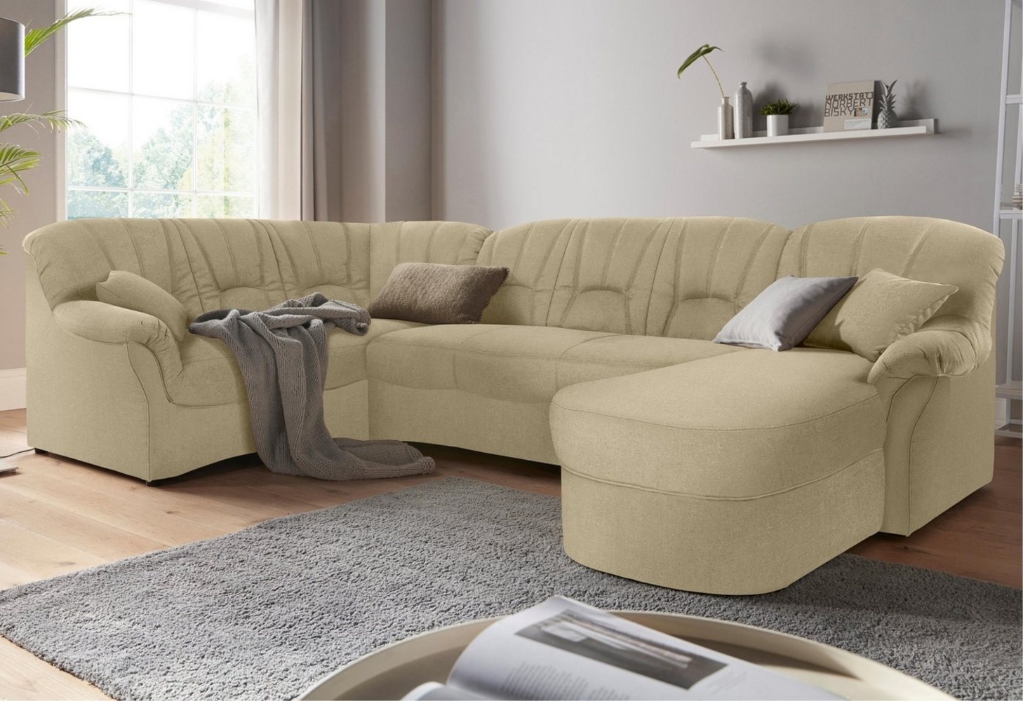 DOMO collection Wohnlandschaft Bahia mit viel Platz, zeitloses Design, U-Form, wahlweise mit Bettfunktion Bild 1