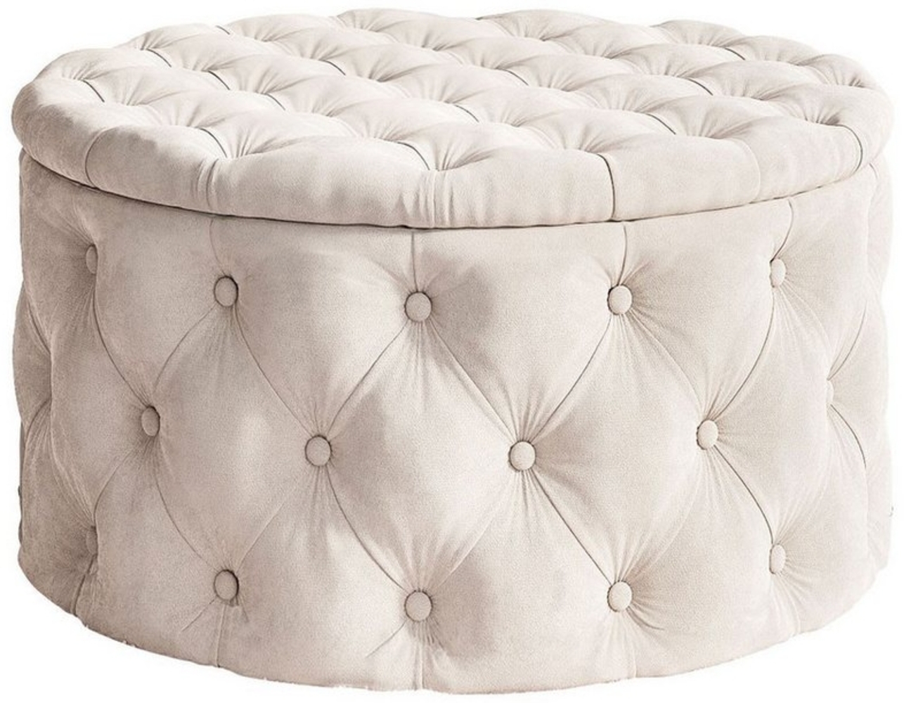 Lookway Hocker CHESTERFIELD runder gesteppter mit Staufach (Der gepolsterte hocker), mit Stauraum Bild 1