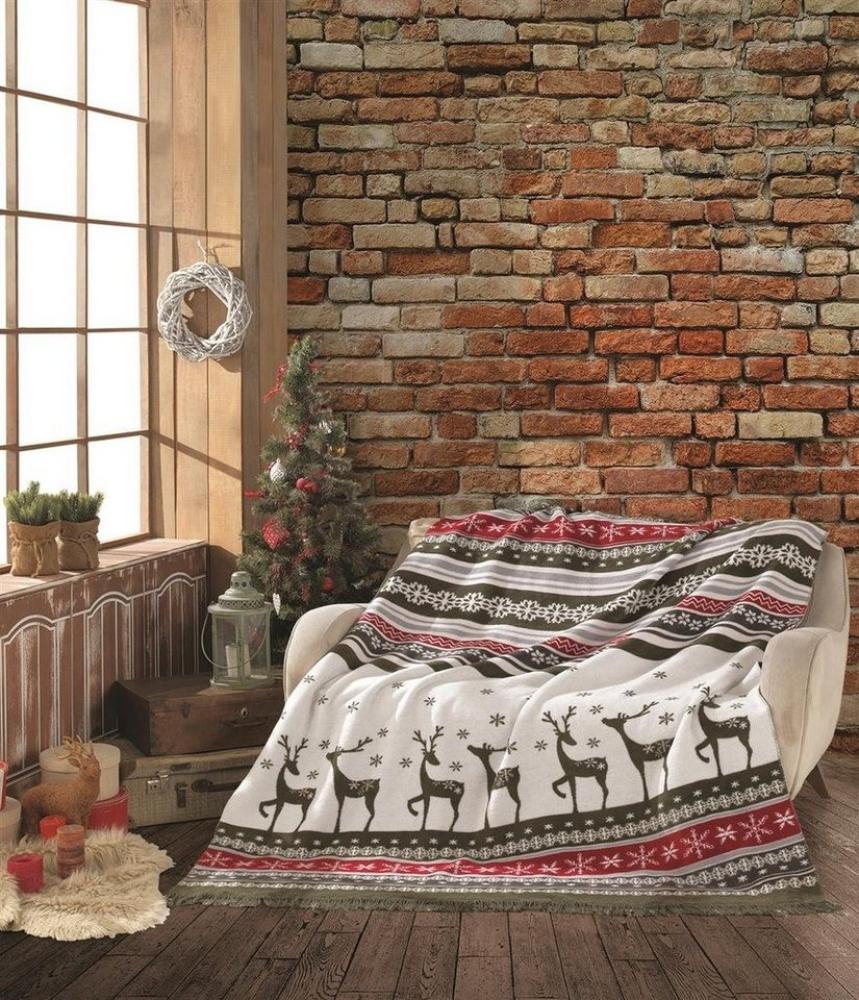 Plaid Weihnachtsplaid Kuscheldecke 150x200 Weihnachtliche Motive Fleece, SEI Design, Deko Wohnzimmer Überwurf für Couch Bild 1