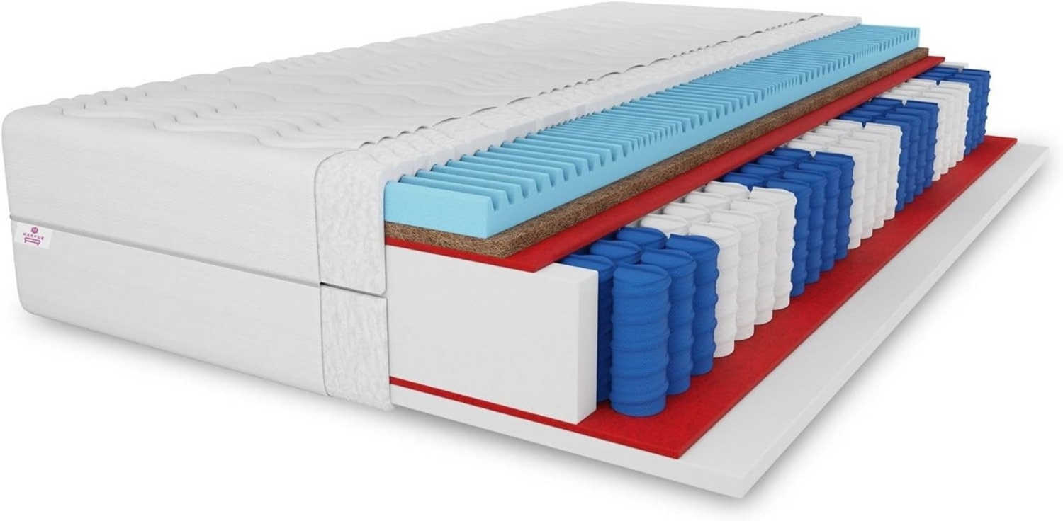 Taschenfederkernmatratze 7 ZONEN Premium-Kokos, Härtegrad H3/H4, MARPUR, 21 cm hoch Bild 1