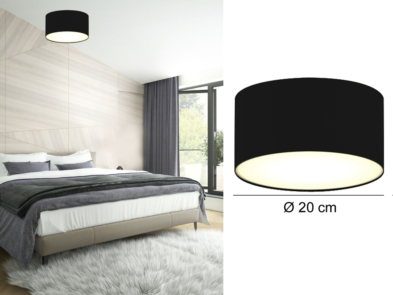 Smartwares Deckenleuchte 20 x 20 x 10 cm Schwarz Bild 1