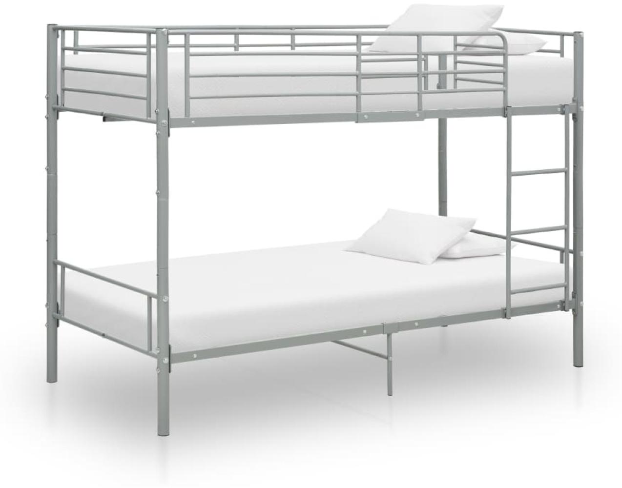 vidaXL Etagenbett Grau Metall 90×200 cm 287911 Bild 1